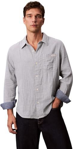 Calvin Klein - Overhemden - Blauw - Regular Fit - Katoen