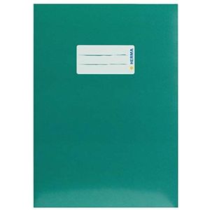 HERMA 19767 boekomslag A5 karton groen, boekje met tekstveld van stevig en extra sterk papier, voor schoolschriften, gekleurd