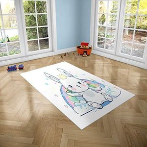 Oedim Kindertapijt konijn voor kinderkamer PVC | 95 x 95 cm | PVC tapijt | vinyl vloer | woondecoratie | vloer sintasol | kinderbeschermende vloer |