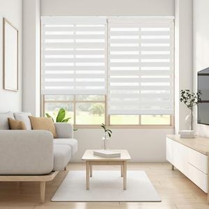 Blindecor Lira dubbellaags rolgordijn, nacht en dag, off- wit, 100x250 cm Gebroken wit