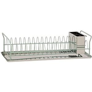 PLINT Premium Dish Rack - Plate Drying Rack with Cutlery Holder & Drip Tray Stainless Steel Draining Dish Rack drainer - Dish Draining Rack for Kitchen Counter - Small Dish Drainer Leaf color