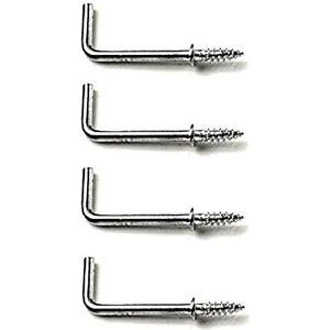 Bulk Hardware BH04455 38 mm glanzend verzinkt commodehaak (verpakking van 10), wit, stuk