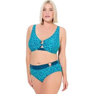 Ulla Popken Dames Sophia, Deep Sea Paisley Bikini-set, Donker petrol, 42