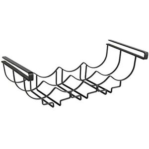 WENKO wijnrek en bekerhouder - keukenkastmodule voor 6 kopjes en 4 flessen, metaal, 43 x 15.5 x 23 cm,Meerkleurig