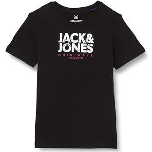 JACK&JONES JUNIOR Jorhakim Tee Ss Crew Neck BST Jnr T-shirt voor jongens, zwart, 164 cm