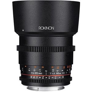 Rokinon Cine DS 85mm T1.5 AS IF UMC Full Frame Cine Lens voor Canon EF, Nikon, Zwart, Full-Size