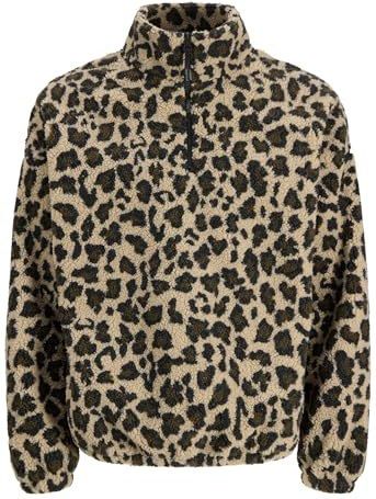 JACK & JONES Jorcheetah Teddy Half Zip Hn T25, Castor Gray, XL