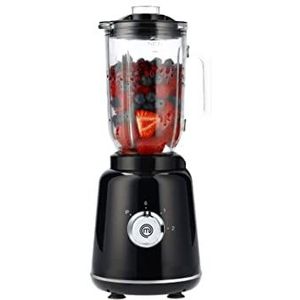 MasterChef Staande mixer glas, hakmolen keuken elektrisch/high-performance mixer voor smoothies, crusher voor ijs, soep, 10 snelheden, vaatwasmachinebestendige keukenmachine, 1,5 l, 2000 W
