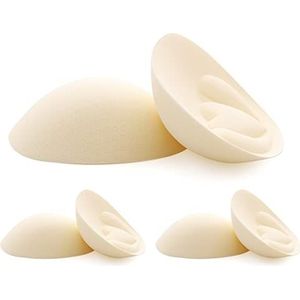 FOOT OF THE TREE Superdikke beha-inzetstukken, uitneembare borstvergrotingen, push-up-beha-pads, 3 paar, beige, 4 cm, M