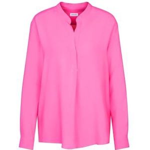 Seidensticker Damesblouse, modieuze blouse, regular fit, opstaande kraag, lange mouwen, 100% viscose, roze, 42