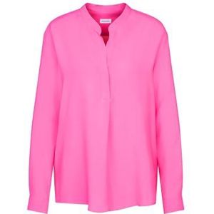 Seidensticker Damesblouse, modieuze blouse, regular fit, opstaande kraag, lange mouwen, 100% viscose, roze, 36