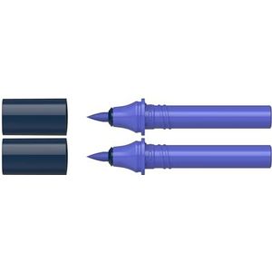 Schneider 040 Paint-It Twinmarker cartridges (Brush Tip - kwast, kleurintensieve inkt op waterbasis, voor gebruik op papier, 95% gerecyclede kunststof) blauw 025