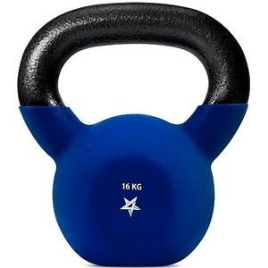 Yes4All 16KG neopreen gecoate Kettlebell gewichten, krachttraining Kettlebells - 16KG donkerblauw