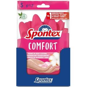 Spontex Comfort, huishoudhandschoen voor optimale bescherming en comfort, maat S, 12 paar
