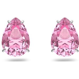 Swarovski Gema Oorknopjes, Druppelslijpvorm, Roze, Rodium Toplaag