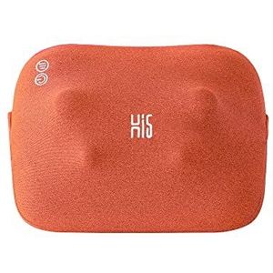 Hi5 Bravo Mini Shiatsu-massagekussen met warmtefunctie, automatische uitschakeling, wasbare overtrek voor schouders, nek rug en benen, oranje
