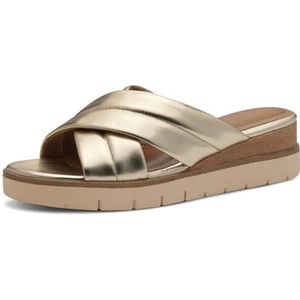 Tamaris Damessandalen met sleehak, goud (lichtgoud), 40 EU