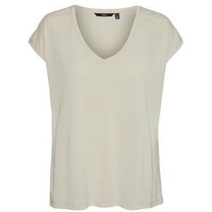 VERO MODA Dames VMFILLI SS V-hals Tee GA NOOS T-shirts, Silver Lining, L, Zilvervoering., L