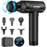ZonGym Massagepistool Diep Weefsel, Percussie Spier Massager, Stille Hand Massager voor Spier Nek Rug Schouder Pijnbestrijding, LCD Touch Screen met 6 Hoofden