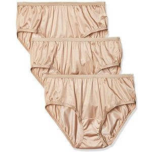 Shadowline womens Shadowline Women's Plus-size Panties - Nylon Hipster (3 Pack) Shorts, Nude, 9 US