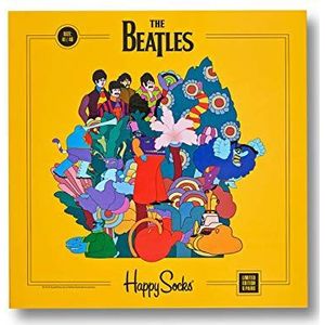 Happy Socks The Beatles Collector Box Set, Kleurrijke en Leuke, Sokken voor Dames en Heren, Blauw-Groente-Oranje-Lila-Rood-Geel 6 paar (36-40)