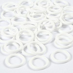 Kunststof ring, buitenmaat 15 mm, binnenmaat 11 mm, wit, 50 stuks, dikte 2 mm
