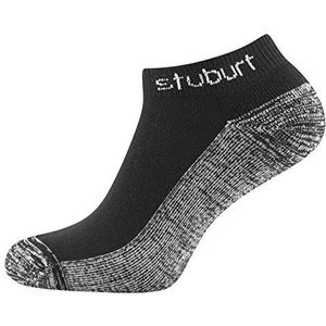 Stuburt SBSOCK1041 Mens 2 Pack Golf enkeltrainer sokken met gewatteerde zolen, zwart, één maat