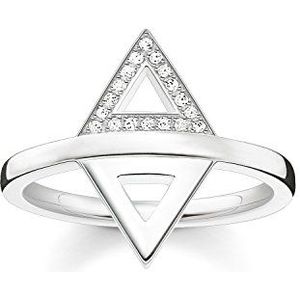 Thomas Sabo Damesring Glam & Soul 925 Sterling Zilver diamant pavé wit Maat 50 (15.9) D_TR0019-725-14-50, 50 cm, Zilver Diamant Zilver, Diamant