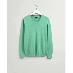 GANT Heren Classic Cotton V-Neck New Pullover, Ocean Green Melange, L