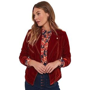 Joe Browns Dames Burnt Orange Velvet Cropped Biker Jacket, Oranje, 10, Roest, 36