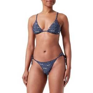 Emporio Armani Triangle en String Braziliaanse Logomania Bikini Set, Marine/Wit (Blauwe hardsteen), XL