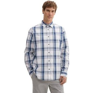TOM TAILOR Regular fit overhemd met ruitpatroon voor heren, 35985 - Blauw Wit Big Check, XL