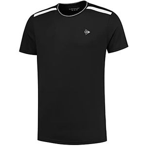 Dunlop Men's Club Mens Crew Tee tennis shirt, zwart/wit, S, zwart/wit, S