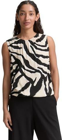 Tom Tailor - Damesblouse - Abstract Beige Zebra - 34