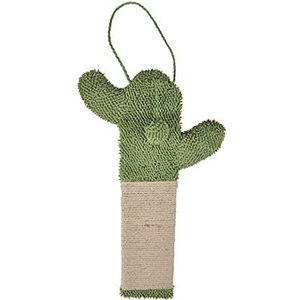 Krabpaal cactus om op te hangen, polyester/jute, 31 x 51 cm, groen