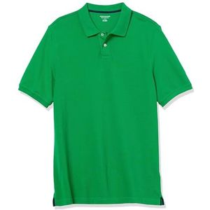 Amazon Essentials Men's Poloshirt van piqué-katoen met normale pasvorm (verkrijgbaar in grote en lange maten), Groen, S