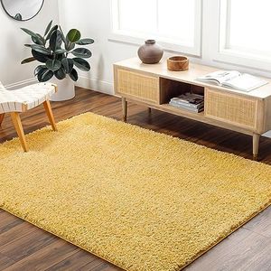 Surya Shaggy tapijt - modern vloerkleden, woonkamer, eetkamer, zachte ruige tapijten voor slaapkamer - pluizig tapijt voor slaapkamer, pluche pool en gemakkelijk te onderhouden - groot vloerkleed 160