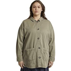 TOM TAILOR MY TRUE ME Dames Plussize veldjas met hemdkraag 1020986, 13049 - New Light Khaki, 46 Grote maten