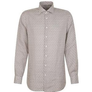 Seidensticker Zakelijk overhemd voor heren, regular fit, zacht, kent-kraag, lange mouwen, 100% linnen, zand, 38