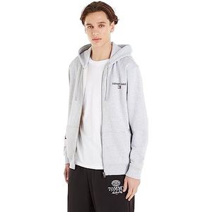 Tommy Jeans Hoody met ritssluiting voor heren, Grijs (Zilver Grijs Htr), XXL