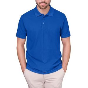 HRM - Luxe Polo - Koningsblauw - Heren Poloshirt - 100% Katoen - Wasbaar tot 60°C