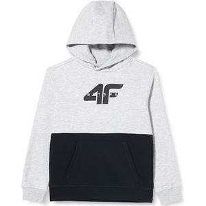 4F Sweatshirt M628 kinderjas, Koud lichtgrijs gemêleerd, 10 jaar