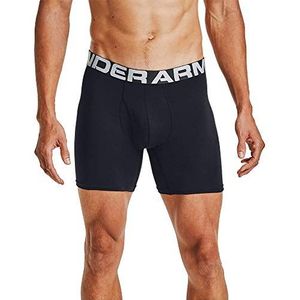 Under Armour Heren Charged Cotton 6"" 3-pack elastisch en sneldrogend sportondergoed, extra comfortabele boxerslip met 4-weg stretch in een verpakking van 3, zwart/zwart, SM