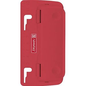 Brunnen 102065023 Pocket perforator Colour Code (voor het opbergen, met liniaal reliëf en lage houderfunctie) rood/rood