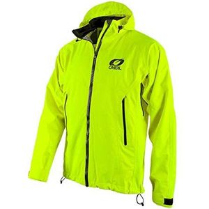 O'NEAL | Mountainbike Jacket | MTB Mountainbike DH Downhill FR Freeride | Waterdicht, onderarm ventilatie, soft-touch materiaal | Tsunami Rain Jacket | Volwassen | Neon-Geel | Maat XL