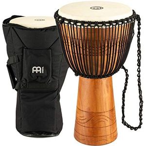 Meinl Percussion 33 cm Originele Afrikaanse Stijl Rope Tuned Wood Djembé Trommel met tas - Afrikaans muziekinstrument - Water Rhythm (ADJ2-XL+BAG)