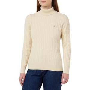GANT Dames Stretch Cotton Cable Turtleneck Pullover, linnen, XL