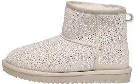 Only Dames Onlfeodora Teddy Lined Rhinestone Boot, beige, 37 EU, beige, 37 EU