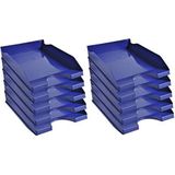 Exacompta - ref. 123104D - set van 10 Brievenbakken ECOTRAY - Afmetingen: 34,5x25,5x6,5 cm - voor A4+ documenten - nachtblauwe kleur - Blauer Engel gecertificeerd