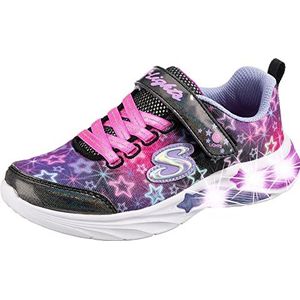 Skechers Star Sparks Sneaker voor babymeisjes, Zwart Mesh Multi Trim, 3 UK